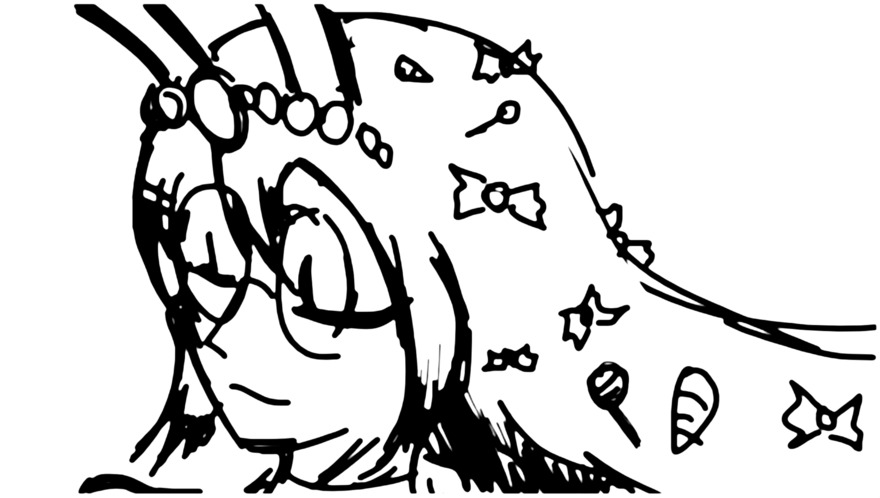 Scaled с конфетами в волосах